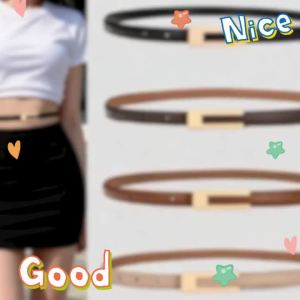 Women Korean Fashionable PU Leather Thin Waist Strap Metal Accessories Basic Belt Women Casual Porous Adjustable Fashion Belts