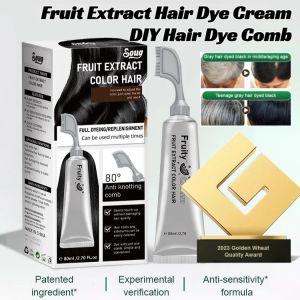 Botanical Stimulant Free Black Hair Color Cream Fruit Vegetable Hair Dye At Home Refill Cream