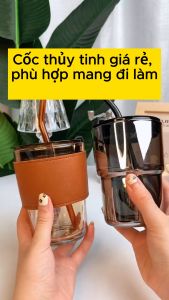 Cốc Thuỷ Tinh GorGous Bọc Da Sang Trọng Kèm Ống Hút - Khắc Tên Theo Yêu Cầu (CTSstores)