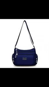VIVIBAGS#456 Functional bag for womens nylon shouldercrossbody bag simple korean style plain solid colors bag
