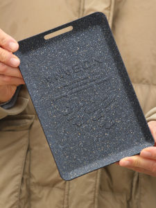 เตาสเต็กขนาดเล็กแบบพกพา สีหิน กระทะก้นแบนไม่ติดแคมป์ปิ้งบาร์บีคิวย่างขนาดกะทัดรัดสำหรับทำอาหารกลางแจ้ง