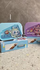 Lunch Box 2 Sekat Kotak Makan Tas Bekal Anak Stainless / Tempat Makan Anak Labubu Premium