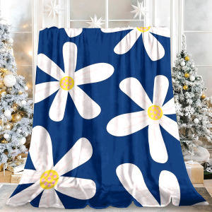 Beast Kingdom | Dusty Blue Flowers Size Luxuriously Soft High-Quality Microfiber Blanket Perfect for Christmas Xmas Holiday Home Decoration