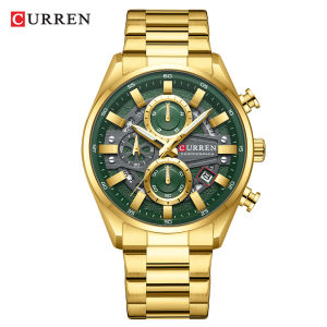 CURREN | CURREN Luxury Mens Chronograph Watch Quartz Movement Stainless Steel Band with 43mm Dial Fashion Sports Wristwatch