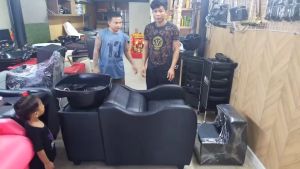 🔥ส่งฟรีทั่วไทย🔥ราคาถูก ใหญ่ คุ้มค่า เตียงสระ ขนาดใหญ่ พร้อมอ่างพลาสติกสีดำ เตียงสระผม 🌷ตรงจากโรงงาน