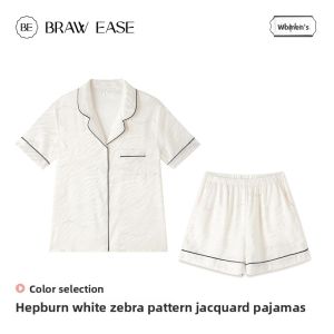 BE | Short Sleeve Short Pant Silk Sleepwear Set with Pads
