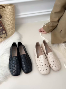 YOTO Mary Janes Loafers For Women Breathable Sweet Flower Low-Cut Leather Comfort Casual Doll Shoes