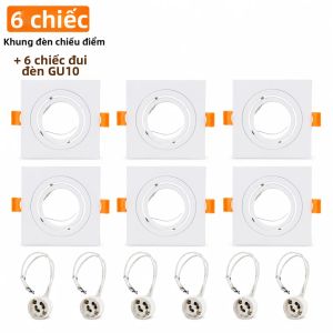 JOYINLED Đèn LED Âm Trần Hình Vuông Có Thể Điều Chỉnh Khung Giữ Đèn GU10 Giá Đỡ Đèn Trần Bằng Nhôm Màu Đen Trắng Bạc