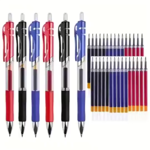 50pcs Retractable Gel Pen 0.5mm Large capacity Neutral pen Press The Ballpoint Pen Black Sign Pen