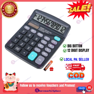 LARGE CALCULATOR 12 Digit Display Solar & Battey Power Multi-Functional Calculator for Business Office School Desktop Calculator for Store Calculator para sa Tindahan