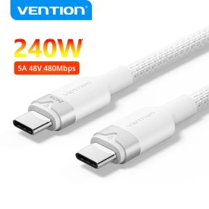 Vention USB C ถึงสาย USB C 240W PD 3.1 Fast สายชาร์จอลูมิเนียมถักสําหรับ iPhone 16 Samsung MacBook Pro iPad