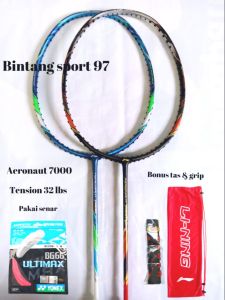 raket badminton lining aeronout 7000 raket li ning aeronaut 7000 combat