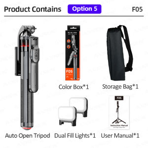 AXNEN | F05 Auto Pop-Up Selfie Stick Tripod Cellphone Holder with Bluetooth Remote 7-Section Extendable Pole 360° Rotation Phone Vlog