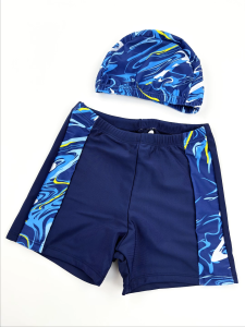 [Fast Shipping] Kids Swim Shorts for Boy 3-12 Yrs Quick Dry Swim Short with Free Swim Hat