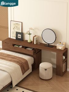 JIALANGE | Home Bedroom Narrow Bedside Cabinet with Makeup Table Function