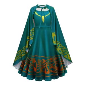 Medieval Princess Girls Costume Warrior Dress Girl Fantasy Long Dress Halloween Costumes Kids
