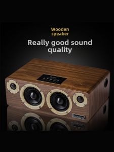 High Fidelity Wooden Bluetooth Speaker with Deep Bass for Mobile Computer Car High Quality Sound Home Use Wireless Audio System