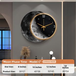 ZEDUO | Luxurious Moon Theme Electronic Wall Clock