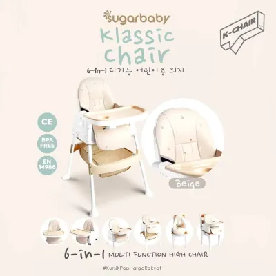 Sugar Baby K-Chair Klassic Chair 6in1 High Chair & Booster Seat | Kursi Makan Bayi | Kursi Makan Anak