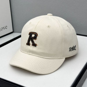 หมวกเบสบอลทรงตั้ง R สำหรับผู้ชายและผู้หญิง ฤดูใบไม้ผลิและฤดูร้อน หมวกกันแดดป้องกันแสงแดด หมวกแฟชั่นแบบสวมสบาย