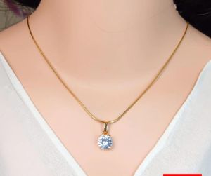 Bundara Acc-1492 Korean style Titanium premi rantai belut Kalung Permata Titanium Belut Mata Satu