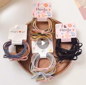 KARET RAMBUT KOREA PREMIUM ISI 6 PC / IKAT KARET RAMBUT ELASTIS WARNA POLOS GAYA KOREA UNTUK WANITA