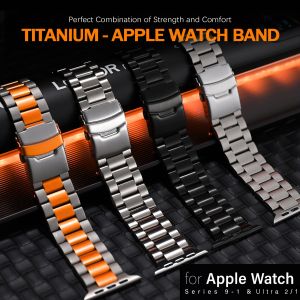 สำหรับนาฬิกา Apple สายรัดไททาเนียมหรู49มม. 46มม. 45มม. 44มม. 42มม. 41มม. 40มม. 38มม. สายรัดแบบถอดออกได้สไตล์ธุรกิจโลหะไทเทเนียมสำหรับผู้ชายและผู้หญิงสำหรับ Apple IWatch Ultra 3/2 Series 10 9 8 SE 7 6 5 4 3 2 1