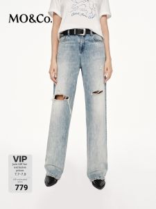 MO&Co. | Hand-sanded Distressed Mom Jean Bootcut