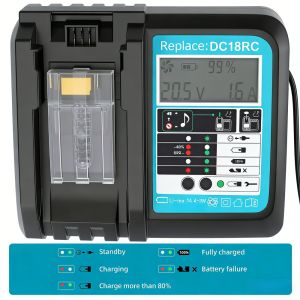 Aleaivy DC18RC 3A Fast Charger for 18V 14.4V Li-ion Battery BL1860B BL1850B BL1840B BL1440B Power Tool Replacement Charger