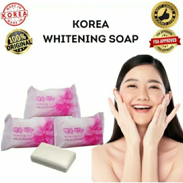 💯 AUTHENTIC KOREA WHITE JADE KOREAN WHITENING CLEANSING SOAP WITH