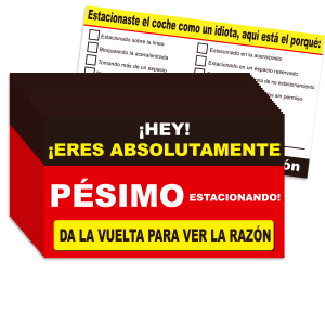 100 pcs Spanish Parking Violation Cards - Unauthorized Parking Reminder No License Zone Alert with Pre-Printed Message