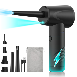 Protable Air Duster for Computer Cleaning 53000RPM Cordless Compressed Air Blower with LED Light for PC computers Keyboard Clean