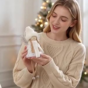 Plush Angel Doll Christmas Tree Pendant Navidad Angel Girl Doll New Year Gift Lightweight Christmas Home Atmosphere Decor 1PC