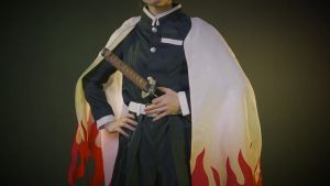 【Manila Ship】Kyoujurou Costume Anime Demon Slayer Cosplay Tanjirou Kimetsu No Yaiba Kochou Clothes