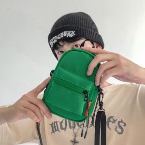 Casual Nylon Crossbody Bag Womens Spring Summer New Fashion Mobile Phone Bag Popular Small Square Bag Zipper Closure Solid Color