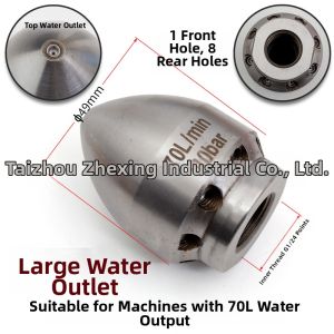 High Flow Drain Cleaner Stainless Steel Nozzle 70 Liters