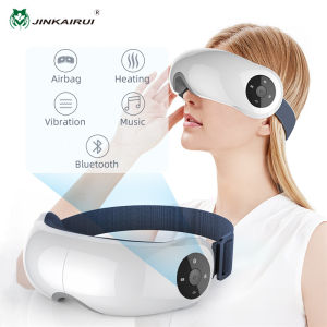 Jinkairui Eye Massager with Heat Steam & Vibration Smart Eye Massager for Migraines with Vision Window Bluetooth Music Acupoint Massage Heated Eye Mask for Dry Eyes Eye Strain Dark Circles