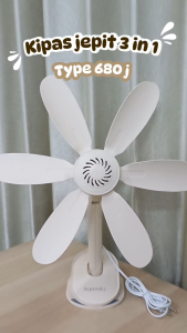 kipas angin meja dinding jepit NAGASAKY ng-680j  3 IN 1 ( CREAM )