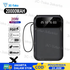 POWERBANK 20000MAH Mini Fast Charging with 4 Kabel Data