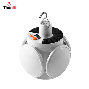 Thunlit Bóng đá năng lượng mặt trời ánh sáng LED gấp bóng đá UFO bóng đèn 15W siêu sáng năng lượng mặt trời khẩn cấp USB sạc đèn