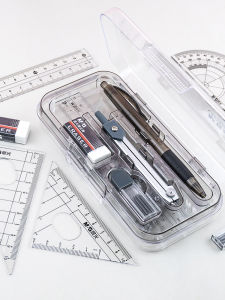 Student Set Compass Kit 8-Piece Boxed Stainless Steel Multi-Functional Professional Drawing Morning Light round Ruler Set