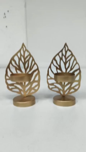 Decorative Metal Leaf Tea Light Candle Holder Stand for Home Living Room Temple Pooja Decor & Festive Celebrations (Size - 5.5 inches | Pack 1 Pc)
