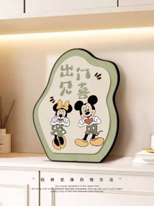 Creative Mickey Mouse Home Decorative Painting Living Room Entrance Hall Bedroom Wall Art Modern Decoration Popular Style Crystal Frame