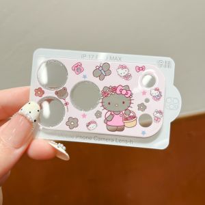 Sanrio | Miếng Dán Kính Cường Lực Chống Xước Hello Kitty Hoạt Hình Dễ Thương Phủ Kim Tuyến Bảo Vệ Toàn Bộ Camera Cho iPhone 18 Pro Max 17