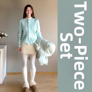 Homecore | Chic Korean Fashion Outfit Set Sweater and Skirt