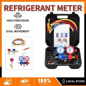 R134a Car AC Refrigerant Kit Snow Pressure Gauge Refrigerant Dual - Valve Air - Conditioning Maintenance Tools