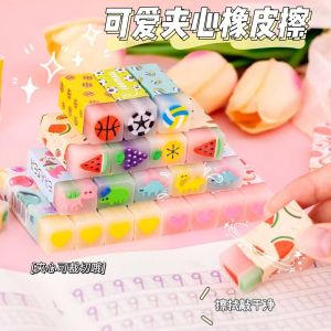 Cute Cartoon Fruit Sandwich Rubber No Smear Clean Elementary School Students Special Creative Eraser Kindergarten Prize