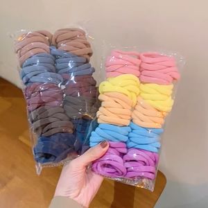 JP023 karet rambut donut hitam ikat rambut warna warni free pouch