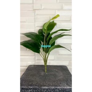 Daun Plastik Tanaman Artificial Keladi Hijau X12 Semilatex Dekorasi Rumah Aesthetic