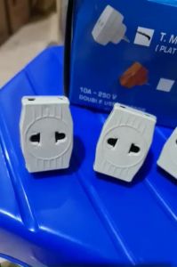 1 Unit Steker T Multi B Dexicon Colokan T Multi 3 Lubang Kuningan Stop Kontak Kaki 3 Stopkontak T